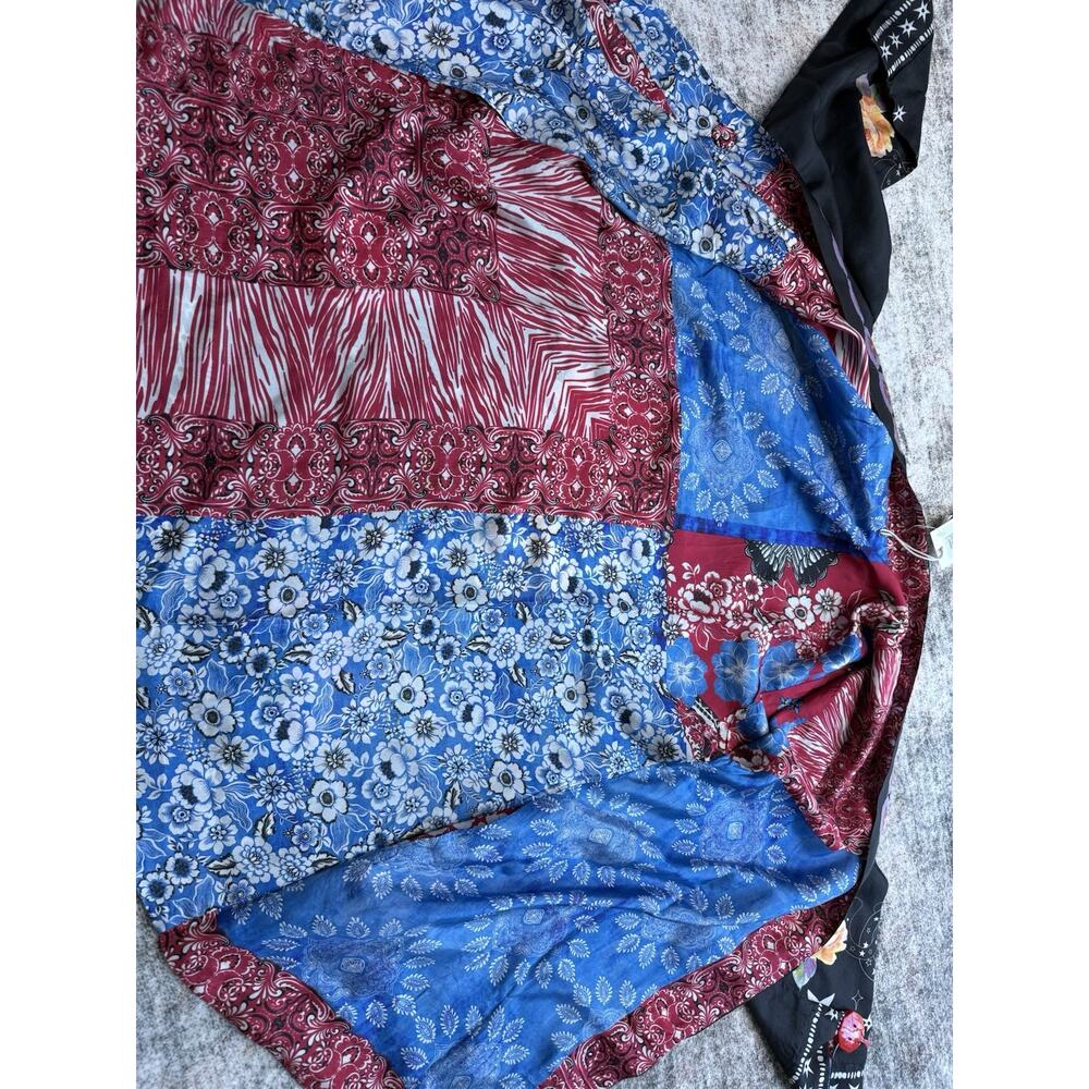 Johnny Was Jade Kimono Silk Jacket Kasumi Black Multicolor Reversible Sz S $550 - Picture 4 of 12